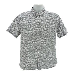 7 Diamonds Mens Large Shirt Hypnotic 7Diamonds Fit Retro Zig Zag Button Party